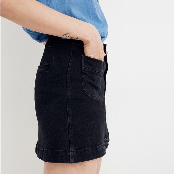Madewell Stretch Denim A-line Mini Skirt - Picture 4 of 5